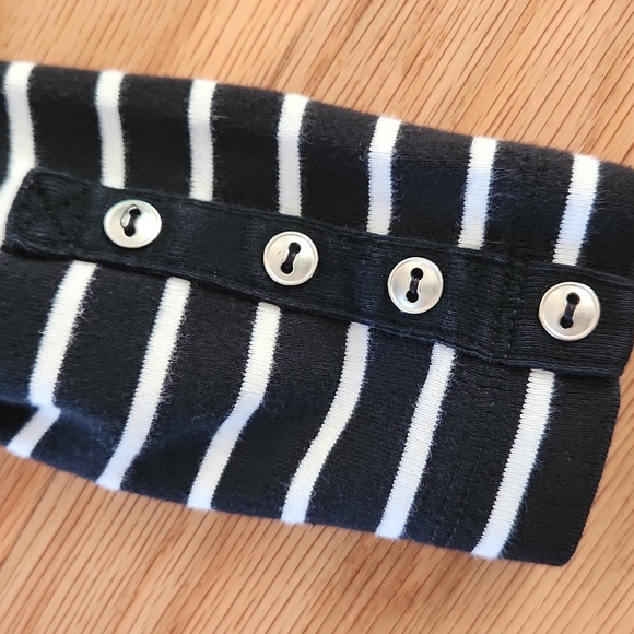 Croft and Barrow boat neck top 3/4 sleeves black and white stripes Small - Picture 11 of 14